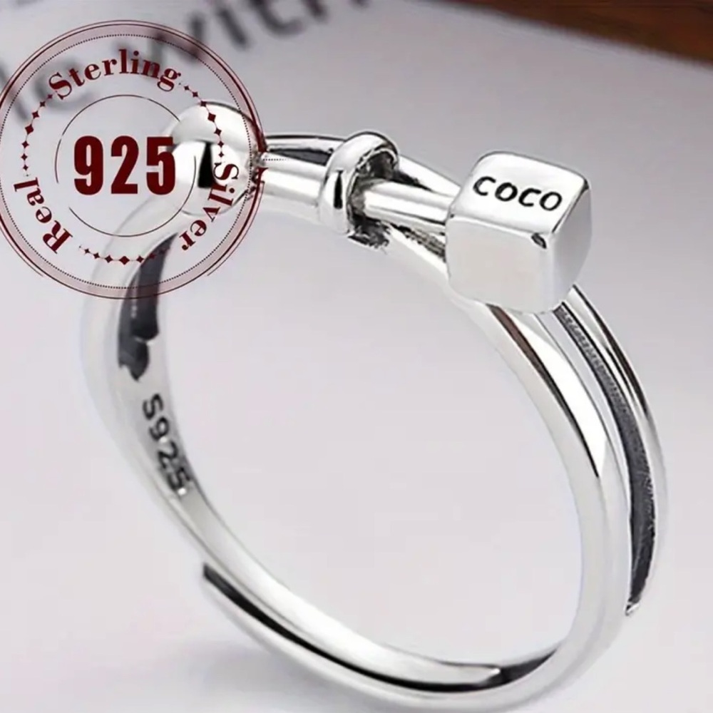 Elegant Sterling Silver color Adjustable Ring 🔥, Perfect Gift for Index Finger